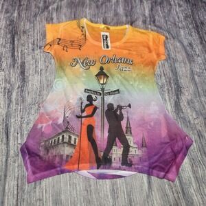 Maxi & Co New Orleans Jazz Shirt Women's Rhinestone‎ Sequins Graphic Tee Medium